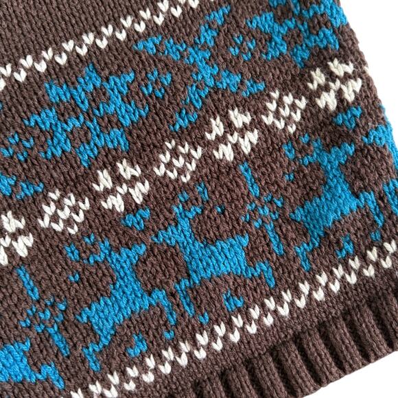 Y2K Apre Ski Lodge Fair Isle Knit Reindeer Hot Pants Winter Cozy Lounge Shorts S - Picture 6 of 6